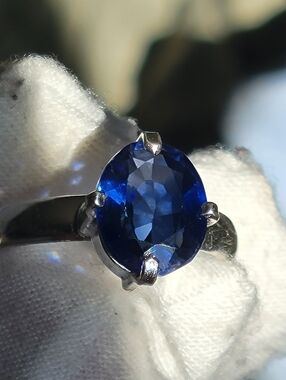 Natural Blue Sapphire 925 Sterling Silver Ring - New - Oval Cut - Size 9